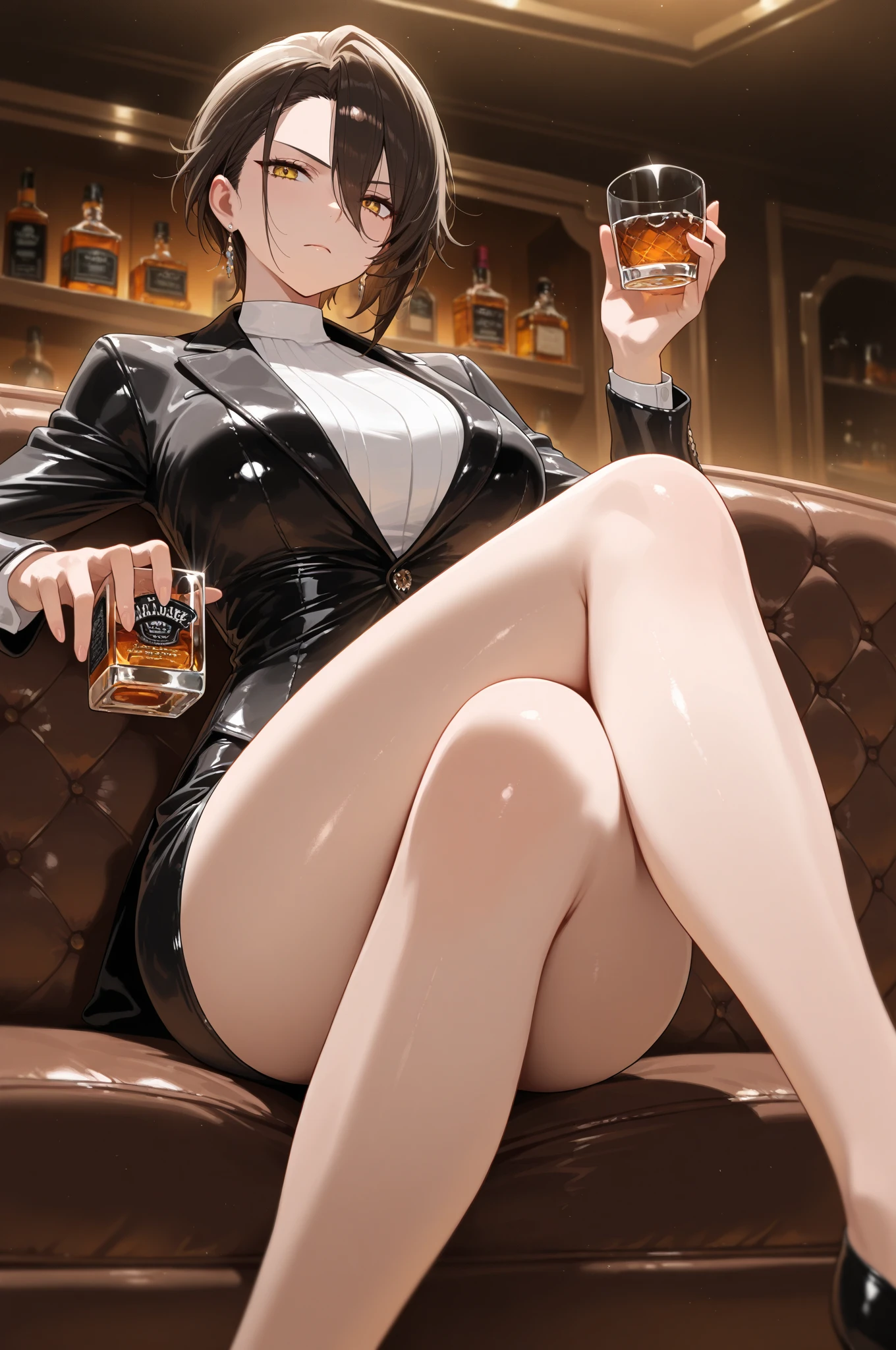 Kobenihigashiyama, kobeni higashiyama, cabello ?????, adorno para el cabello, clip para el cabello, topo, lunar debajo del ojo, Cola de caballo, pelo corto, (brown eyes, tight dress, Big ass, sexy stockings, mini skirt,
DESCANSO mirando al espectador,
DESCANSO en interiores, La mejor calidad, High resolution, Unidad 8K Fondo de pantalla,