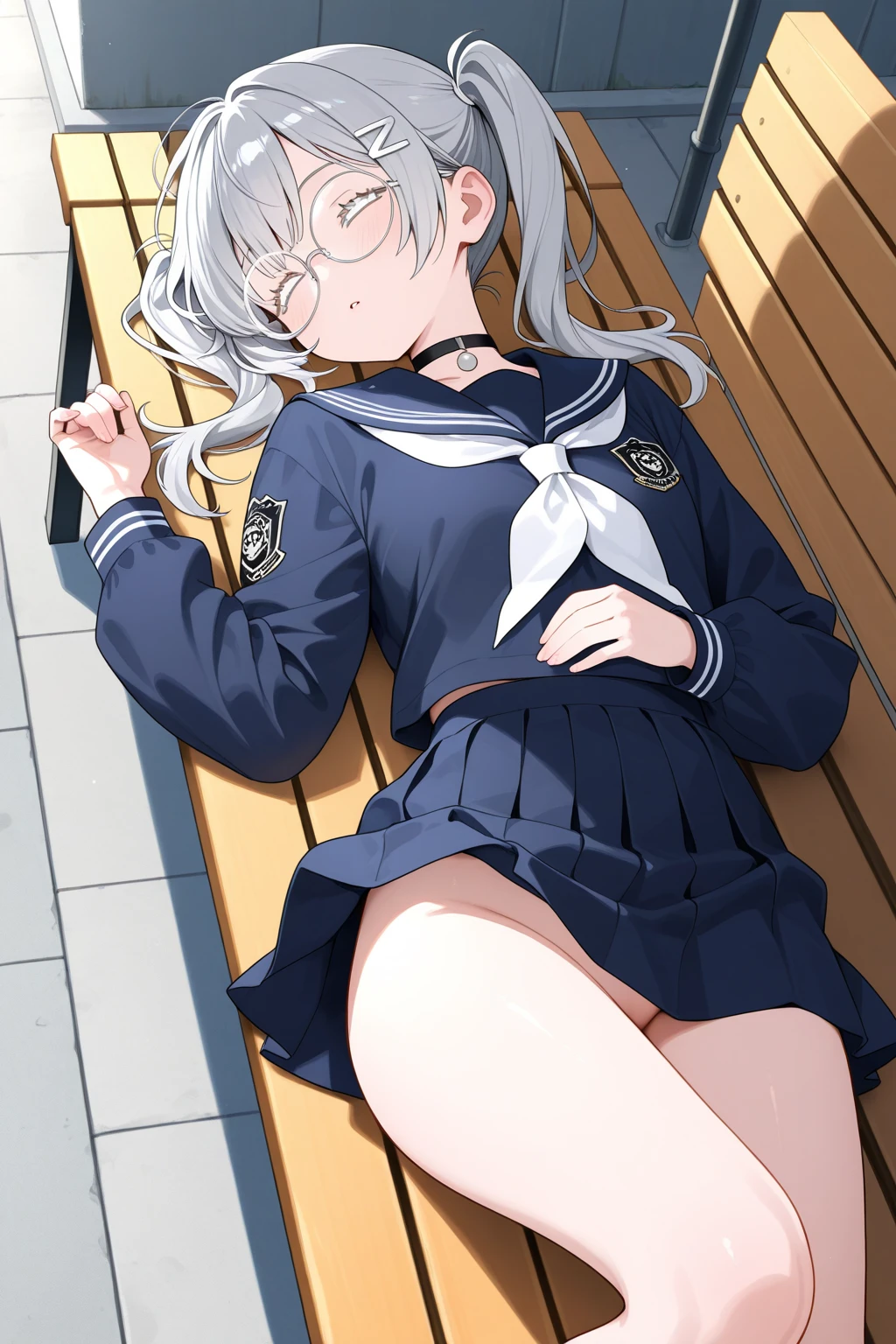 BREAK Perfect Anatomy、(High resolution:1.2)、Incredible illustrations、(Cute illustrations:1.2)、
（Beautiful background（on the train))
 1little girl((multicolored hair,((bangs over eyes)))
1girl((a girl, 1.5meters, 35kg,18 years old female, ((serafuku,border shorts
,thigh-high socks, sneakers),tilting head(fall asleep on the seat,panties)

