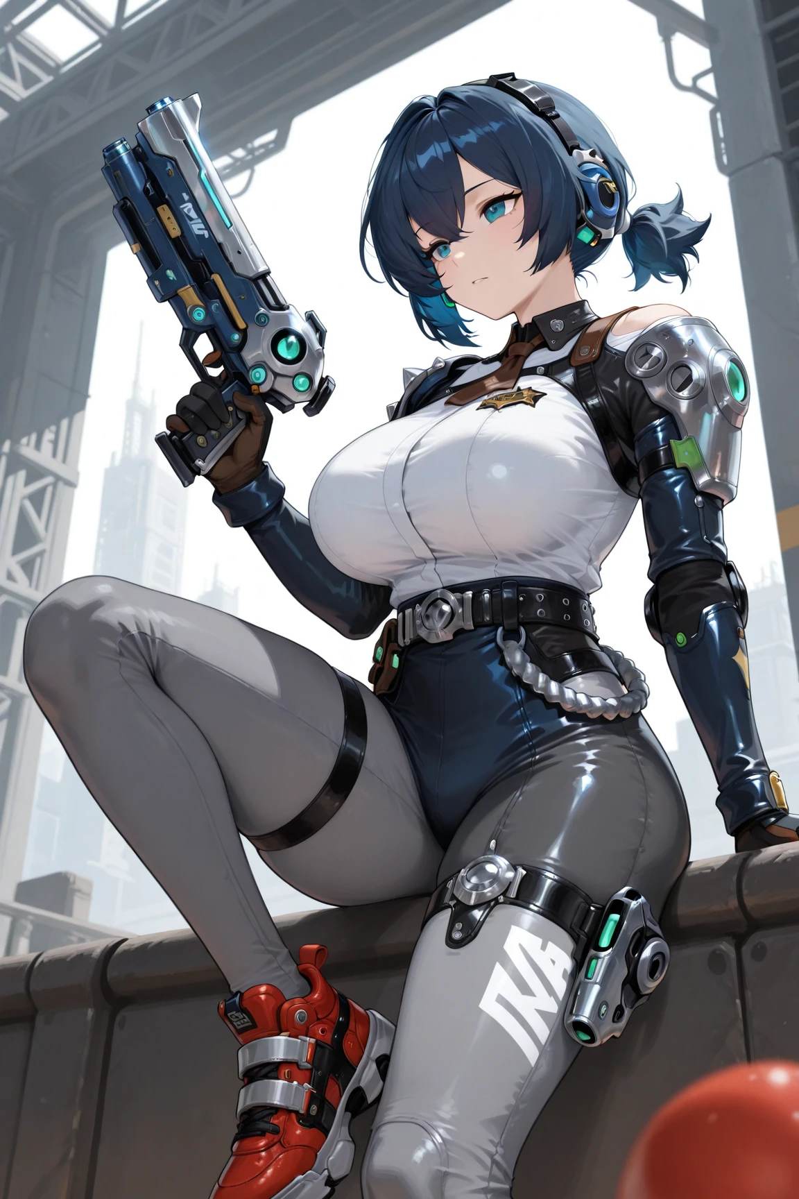 Arafe woman in futuristic suit with gun in hand, Girl wearing mechanical cyber armor, mechanized soldier girl, cgsociety とfenghua zhong, perfect android girl, cute cyborg girl, cyberpunk anime girl mecha, female mecha, beautiful girl cyborg, cyborg girl, Wojtek Füss, portrait armored astronaut girl, mechanical valkyrie girl,Girl fart