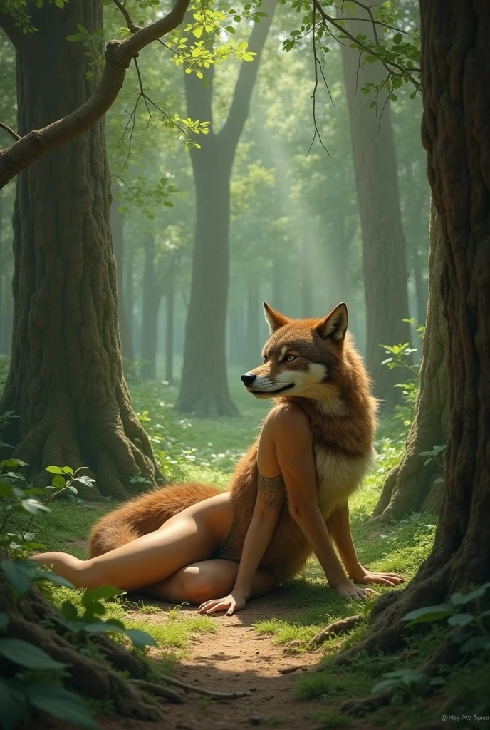 (by ozoneserpent:1.3, by Kenket:1.4, by the-minuscule-task:1.2, by zummeng:1.1):1.3, (anthro coyote, woman, featureless breasts, antrum, extremely detailed, extremely detailed legs, extremely detailed arms, extremely detailed face, perfectly detailed eyes, perfectly detailed anatomy):1.2, solo, perspective, adult, mature body, large body, curved thighs, gorgeous hips, curvature, (cute coyote tail:1.2, one tail:1.2), (coyote ears, coyote fur, anthro face, coyote nose), smiling, mouth open, thick fur, dark orange multicolored fur, shiny fur, au natural, half-closed eyes, lewd expression, looking lewdly at you, looking back towards you, ass focus, rear view, gyatt, below perspective, back shot, showing off to you, on knees, full body shot, sitting, sitting on a stone, deep in the woods, being lewd, beautiful grey eyes, outdoor setting, twilight, romantic setting, sunset, fall time, mist, sun rays filtered through trees, beautiful colored sky, painterly, vibrant colors, ambient lighting, traditional style, depth of field, five fingers, coyote claws, coyote paws,