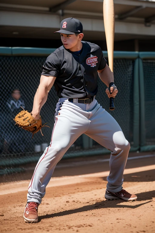 baseball field, on pitching mound, ((cf_josh)), ((ginger hair)), slight smile, baseballplayer, red (baseball uniform), wearing baseball cap, gray pants, (((wearing baseball mitt))), throwing baseball, dynamic action, masterpiece, (((full body portrait))), ((full body)), wide angle, longshot, highly detailed, (high skin detail), (high face detail), ((photorealistic)), RAW photo, subject, 8k uhd, dslr, soft lighting, high quality, film grain, Fujifilm XT3 <lora:CF_JOSH:1> <lora:Clothing - Sexy Baseball Player:0.75>