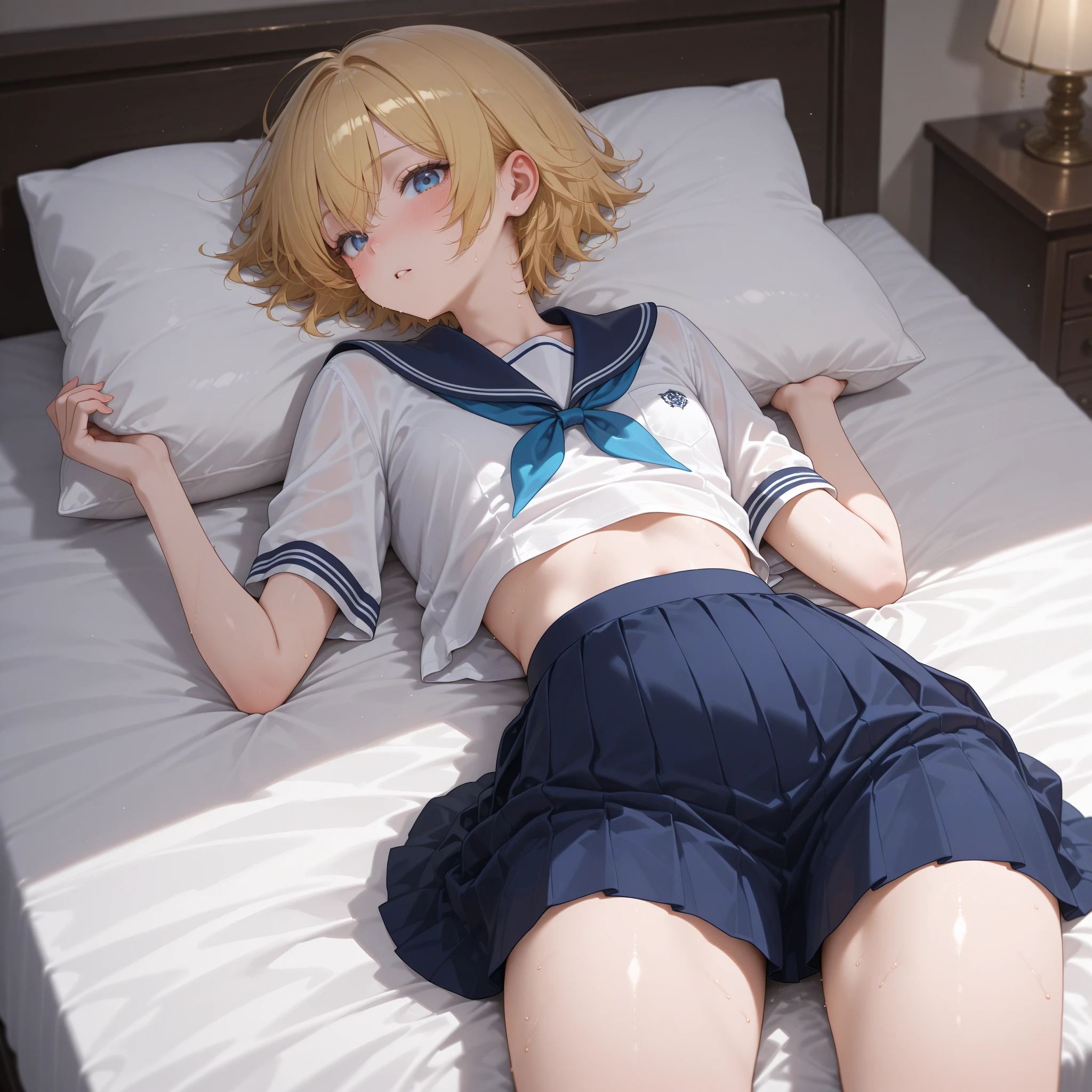 Very detailed、evening、after school、bed、Mansion、Noble、Secret Time(()Wet Hair、short hair、blonde、naked、hairpin、skirt、drooled、Incredibly cute、Are crying、Embarrassing、big 、big Ass、Masturbation、乳首Masturbation、deep throat、Touching the chest、Touching the groin、、Spread your legs、、Sexual fluid leaking from the crotch、Sleep on your back、Cowgirl sex with viewers、、)