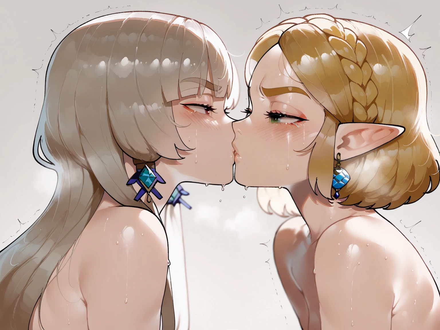 Browsing Caution,(Petite),(Two daughters of the same man),((Penis in the crotch)),(((Nipple licking))),2 blondes with low twintails,lips,Sweat,White Breath,Ecstasy face,Naughty sound effects,((2 frames))
