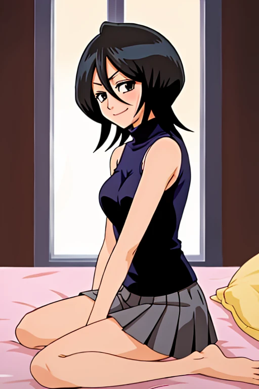 best quality, afterglow, 4k, ((masterpiece)), extremely detailed, 8k, trending on ArtStation, Intricate, High Detail, Sharp focus, (jinu:1.2) <lora:jinu:1.1>, ((1girl, solo)), breasts, underwear, heart, thighs, ((simple background:1.3, white background:1.3)), looking at viewer, thick thighs, smile,, <lora:Rukia:0.8>, kuchiki rukia, grey eyes