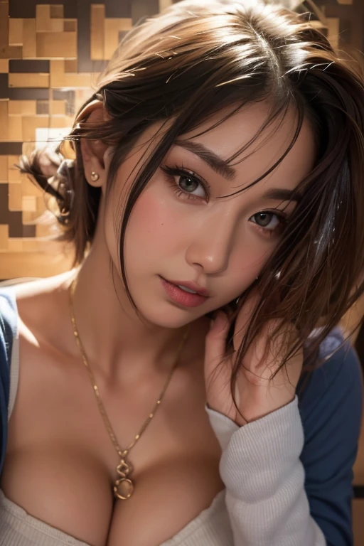 ((Beautiful Face:1.4)), (Purelos Face_v1: 1.0), Half Body,((White simple background)),Highest quality, masterpiece, Ultra-high resolution, (Genuine: 1.4), Original photo, 1 girl, Iris, Looking at the audience, Long Hair, Heavy makeup, lips, Small ears, White T-shirt, Denim shorts, Earrings, slim, Neat, garden,((Natural big breasts:1.4))