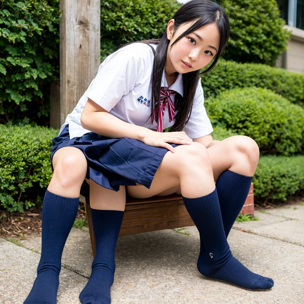 (photorealistic:1.4), best quality, masterpiece, raw 32k photo, (extremely detailed japanese beautiful girl), (extremely detailed eyes:1.2),(cute face:1.2), ultra-detailed, ultra high res, amazing, BREAK,sitting,
(school uniform:1.5),detailed school girl, (disneyland:1.3), beautiful detailed girl, bangs, cute face, miniskirt,(loafers),(baggysocks),(((open leg))),((white panty))