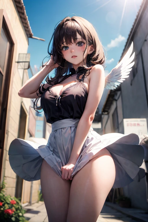 cute girl,She has two wings