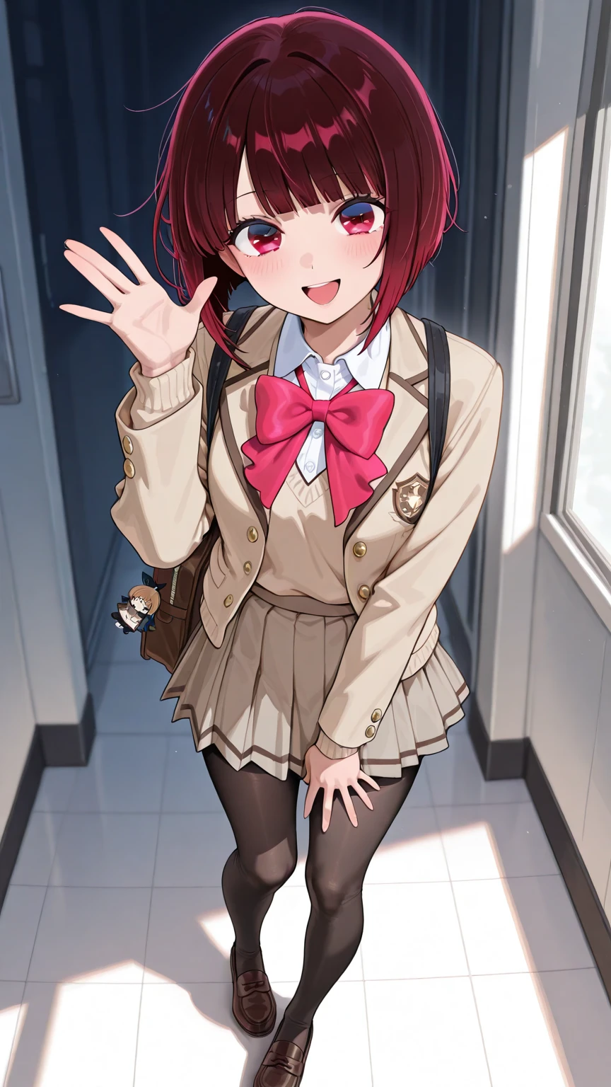 room, 1 Girl, Highest quality, Ultra-high resolution, Long Hair, Redhead, Green Eyes,Sailor suit、mini skirt, Looking at the audience, Small breasts, Are standing, throw, slim body, body, , smile, Open your mouth,Panty shot,Cute Panties