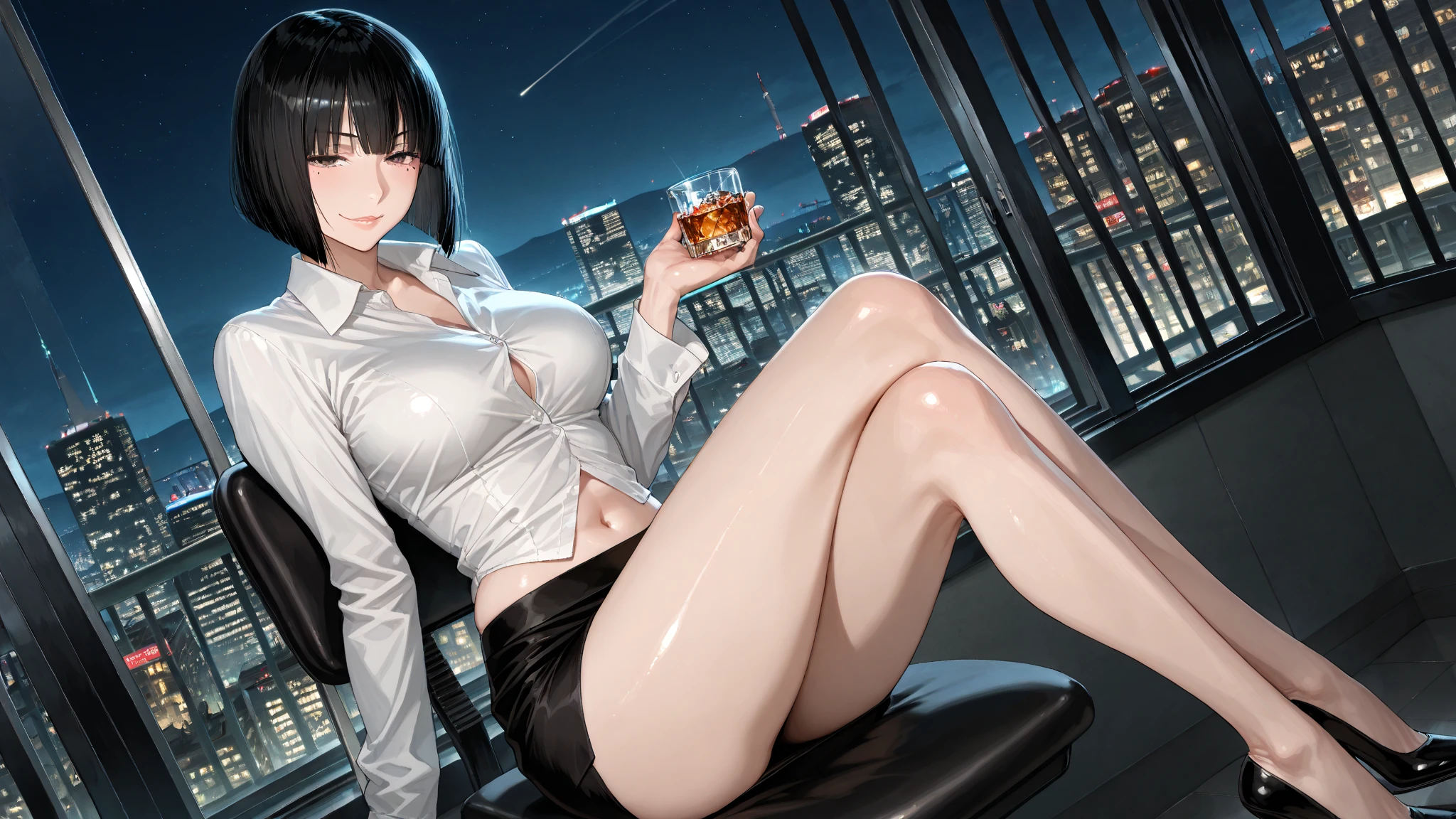1female,((solo)), 16 years old,熟妇,mature,Bigchest,Big breasts Thin waist,long leges,Raised sexy,Pornographic exposure, 独奏,(Background with:in the office, at night) She has very long black hair,lie on the table,Sweat profusely,drenched all over the body,seen from the front, hair straight, mostly cloudy sky,(((tmasterpiece),(Very detailed CG unity 8K wallpaper),best qualtiy,cinmatic lighting,detailed back ground,beatiful detailed eyes,Bright pupils,(Very fine and beautiful),(Beautiful and detailed eye description),Black eyes,Redlip,ultra - detailed,tmasterpiece,)),facing at camera,(The upper part of the body),A high resolution,ultra - detailed),revealing breasts,Bare genitalia, Bulge,legs are open,sexyposture,Camel toes,Flushed complexion,Open-mouthed,frontage,office lady,(Wearing:lose transparent t-shirt,miniskirt, stocking,garter belt, high heels),Full body photo,Show shoes