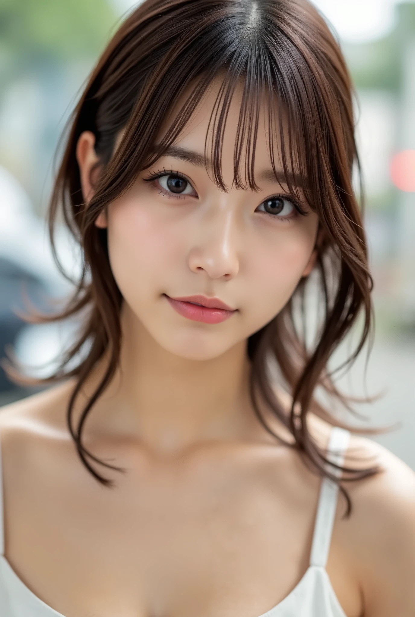 (Realistic:1.3, Photo-realistic:1.5, RAW photo, model photo), Magazine cover photo, she is Japanese fresh fashion model, The perfect figure that everyone aspires to, (small smile:1.1), symmetrical eyes, Light Brown eyes, Double eyelids, Thin eyebrows, Thin lips, Glossy lips, fair skin, Thin legs, Thin feet, (super Detailed skin:1.2), firm skin, (realistic skin:1.2),  (super Detailed eyes:1.2), (cute makeup:1.5), (cute face:1.3)
BREAK
(落ち着いた優しい表情:1.8), (全身ショット:1.3), (パノラマ:1.8), Cinema Lighting, ((最高品質)), (生写真, 最高品質), ( 現実的な:1.4), リアリズム, 傑作, 非常に繊細で美しい, 非常に詳細な, 4k 壁紙, 素晴らしい, 細かく, 非常に詳細な CG unity 8k wallpaper, 非常に詳細な, 高解像度, ソフトライト, 日本語, (ワンショット:1.9), (22歳:1.6), (丸顔:1.2), (脂肪:0.8), (きれいで清潔な女性:1.5), 美しい詳細な女性,Famous 日本語 actresses, 詳細な顔, 細かくて美しい目, 非常に詳細なな目と顔, 美しい目と美しく細部までこだわった鼻, 超HDグロッシーな唇, (ストレートヘア:1.4), シャイニーヘア, シャイニーヘア, ブラウンヘア, (バング:1.4), ロング, 細い脚, 引き締まった体, (笑顔:1.4), 自然メイク, (ダークブルー, ビジネススーツ,  鉛筆スカート:1.4),
(ガラスの超高層ビル:1.3), ( 澄んだ冬の青い空 :1.4), ( 非常に詳細な写真 8k 画面 {x} 無機質な感じの美しいフォルム),全身ショット