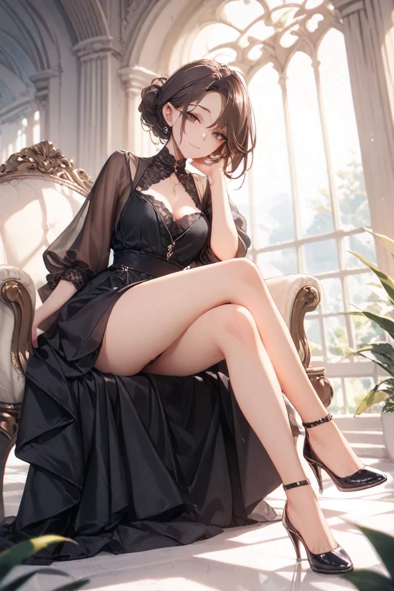 ((absurdres, RAW photo, extremely delicate and beautiful, masterpiece, Best Quality, ultra high resolution, 32k, hyperrealistic, ultra-detailed, perfect figure)), tearful mole, earring, full body shot, short medium hair, wavy hair, collared button-down shirt, shorts,