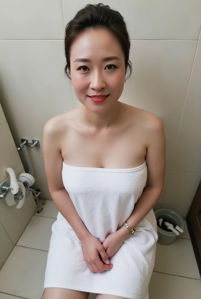 ((Highest quality、8K、Masterpiece:1.3)), 1 naked woman, whole body shot, beautiful figure, slim stomach, thighs, heels, (dark brown hair, droopy large tits:1.2), (completely nude:1.1, shiny white skin), very smooth face, delicate eyes, Double eyelids, standing, taking some foods on a plate from a table with a variety of dishes, big buffet, resort hotel, open to the beach
