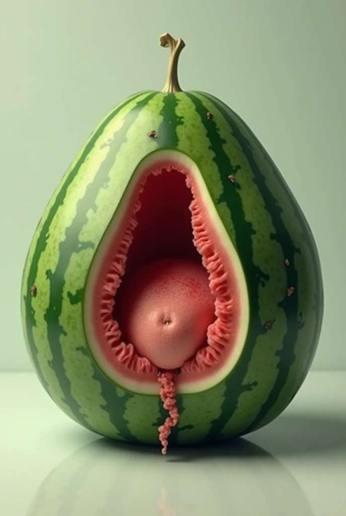 (Fantasy papaya masterpiece looks like a vagina, ethereal papaya fruit, wide eyes, open mouth, sharp teeth:1)