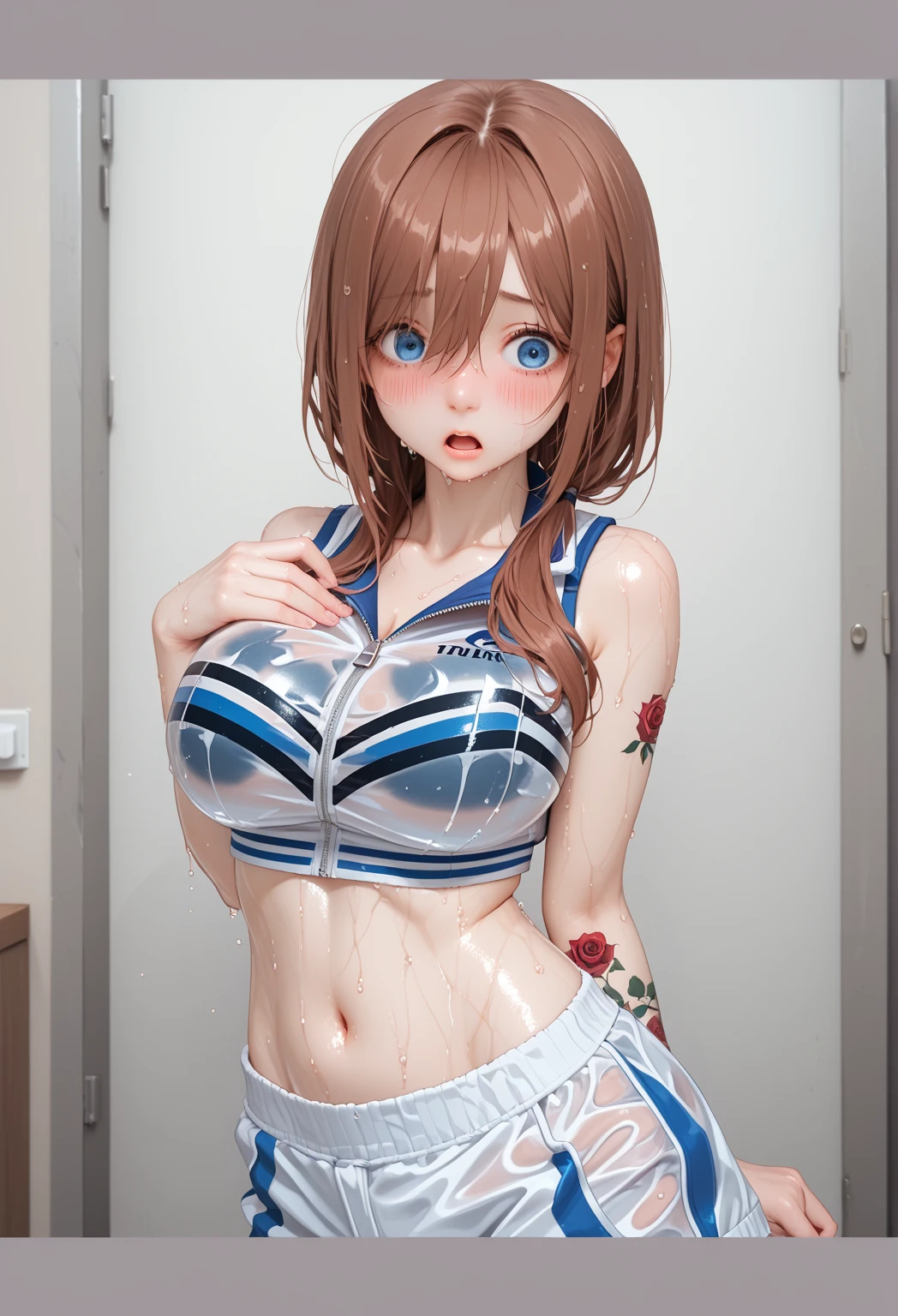 1boy, penis, imminent penetration, larkin love, lying, on back, spread legs, (a detailed full body RAW photo of a girl), (masterpiece:1.0), (best quality:1.4), (ultra highres:1.2), (photorealistic:1.4), 8k resolution, Canon EOS R5, 50mm, absurdres, ultra detailed, (28yo), sharp focus, cinematic lighting, detailed beautiful face, (makeup:1.2), (ulzzang-6500-v1.1), figure, detailed skin texture, pale skin, flat chest, (skinny and fit body:1.3), thigh gap, detailed brown hair, (very messy hair:1.5), (Avril Lavigne:0.7), smiling, (sports bra, nude), realistic glistening skin, (bedroom:1), (cameltoe:1.3), (sweating:1.45), slim waist, seductive smile, solo, pussy creampie, white cum, on face, hookup hotshot
