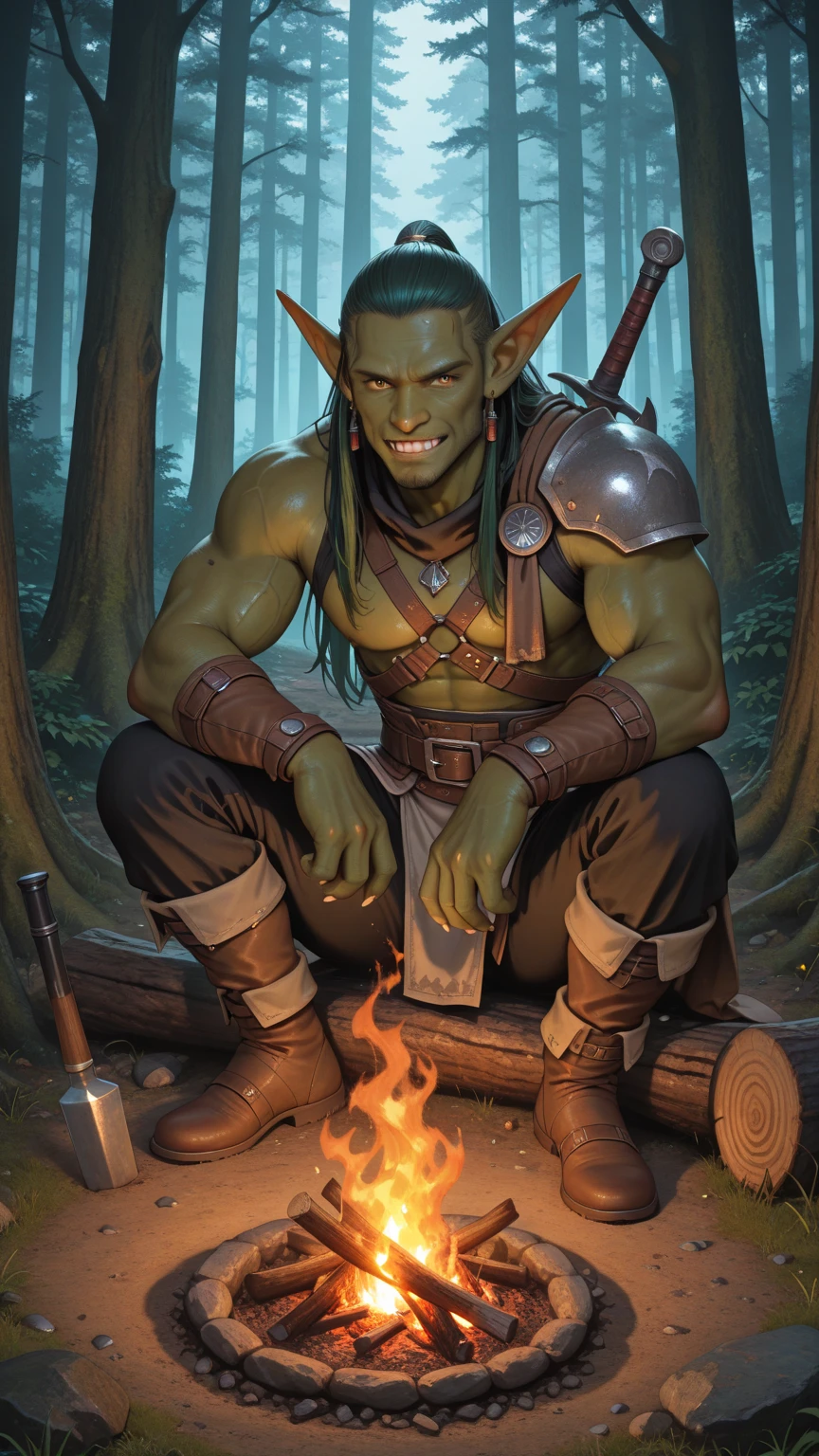 <lora:dnd_goblin:1> goblin:1.1, solo, 1boy, old man, weapon, male focus, green skin, full body, full body shot, boots, pointy ears, in an ancient forest, <lora:AllOldRPGArtS1_1990s_V1.01_LoRA:0.4> alloldrpgarts1 <lora:PBOldRifRPGStyle-V1.0-st_LoRa:0.4> RpgRiftingInThe90s, extremely high quality RAW photograph, detailed background, intricate, Exquisite details and textures, highly detailed, ultra detailed photograph, warm lighting, 4k, sharp focus, high resolution, detailed skin, detailed eyes, 8k uhd, dslr, high quality, film grain, Fujifilm XT3,