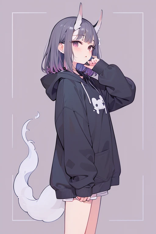 ((girl smoking a cigarette、black hoodie、white panties)), scribble, nightmare, doll-like face, cartoon style, rough sketch, , (masterpiece), (High resolution), (super delicate), (clear), Comic book style illustrations,(Horror elements), Japanese painting illustration, full body,(snap shot),crazy illustration, antique, dark atmosphere, flat illustration, creepy appearance, Characteristic hairstyle, creative accessories, Unique atmosphere、cute smile
