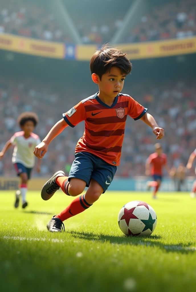 boy sitting on the ground with a soccer ball in front of him, realistic, highly detailed, photorealistic, ultra-detailed, 8k, best quality, intricate details, soft lighting, warm colors, glowing skin, beautiful detailed eyes, beautiful detailed lips, extremely detailed face and portrait, cinematic composition, dramatic lighting, moody atmosphere, serene outdoor landscape