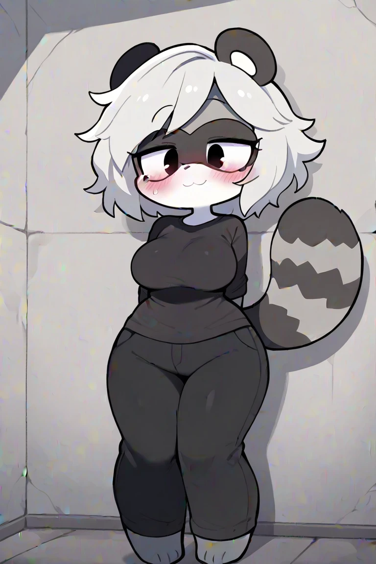 Score_9, score_8_up, score_7_up, rating_explicit, nsfw, detailed, blue background, source_furry, source_anime, toon, 1boy, solo, anthro femboy, cat, grey body, androgynous, cute, nude, (hyper hips, hyper thighs:1.4), (hyper ass:1.4), (bottomheavy:1.3), standing, full body, small penis, balls, flaccid penis,