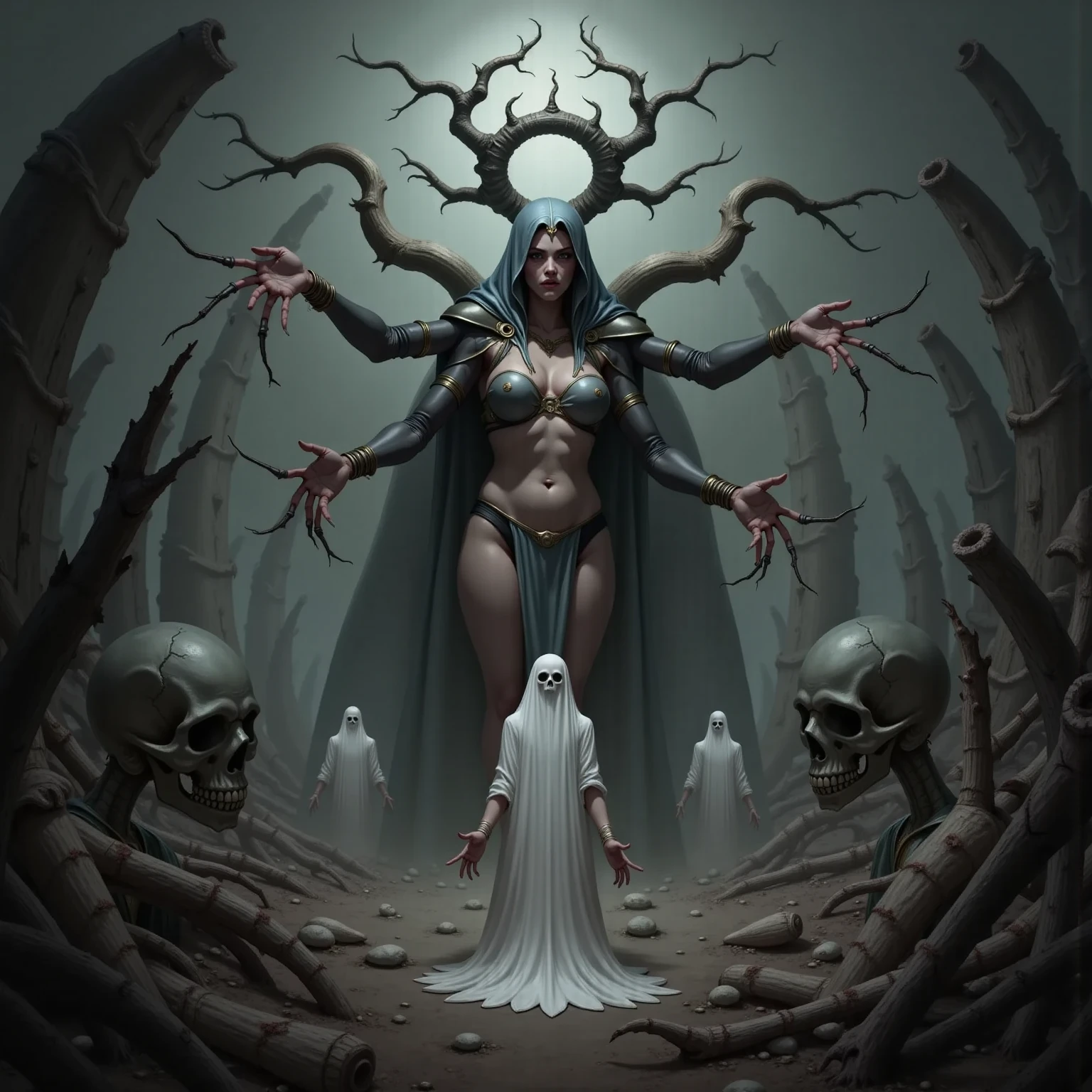 designed by Ross Tran, Antonio J. Manzanedo, Tom Bagshaw, thin (,ashenhard style, nsfw:1.2) , very Plain, her hair is Dark, desolate hillside, Sharp and in focus, Shameful, sgraffito, opulent
