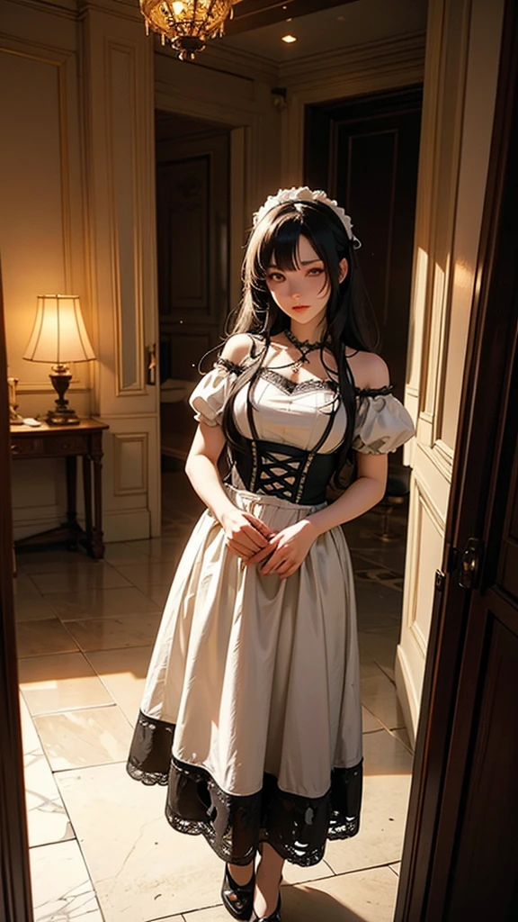 masterpiece,8K,Highest quality,Backlight,Natural Cheeks,((smile)),White skin: 1.2, (Glossy lips: 1.4), ((18-year-old)),((Pure and cute girl:1.3)), (Wavy long hair), (Light brown hair:1.2), lace skirt,female orgasm, ((lolita fashion)),(panties shot), (((huga breasts))),(cameltoe),(((Rococo bedroom)))