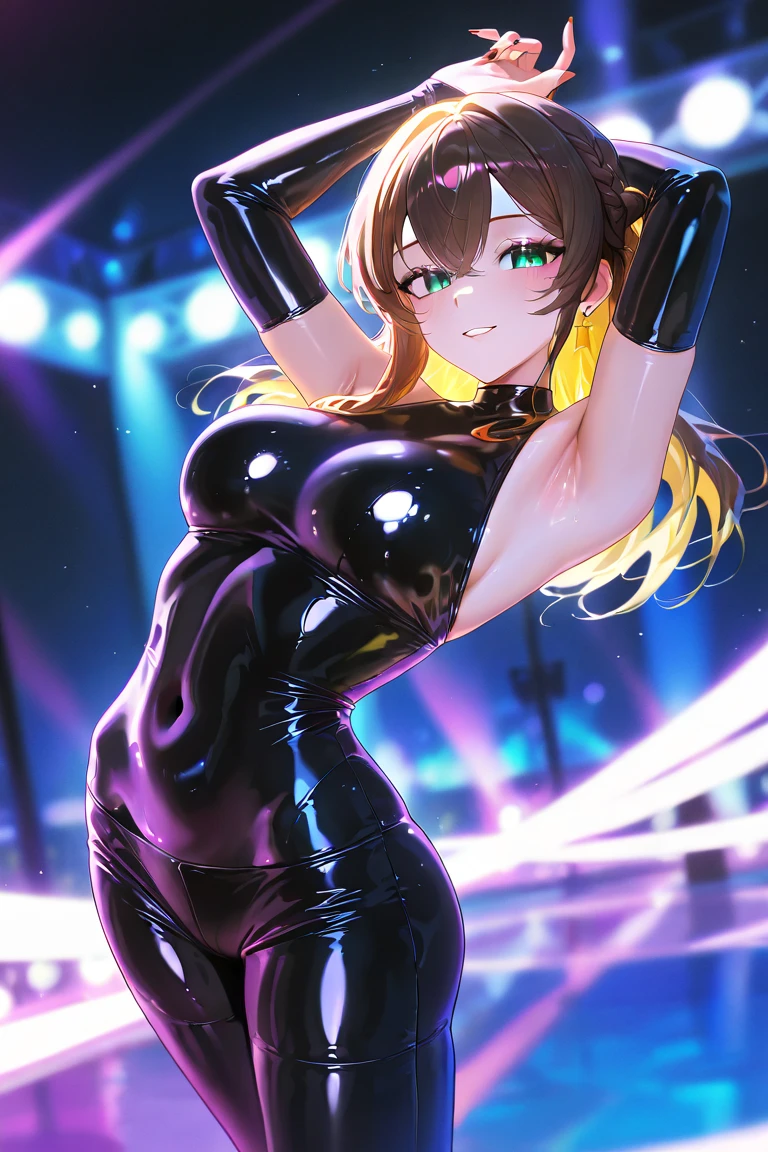 1girl, dancing, having fun, night club, detailed face features, photorealistic, high quality, best quality, highres, <lora:Viv:1>