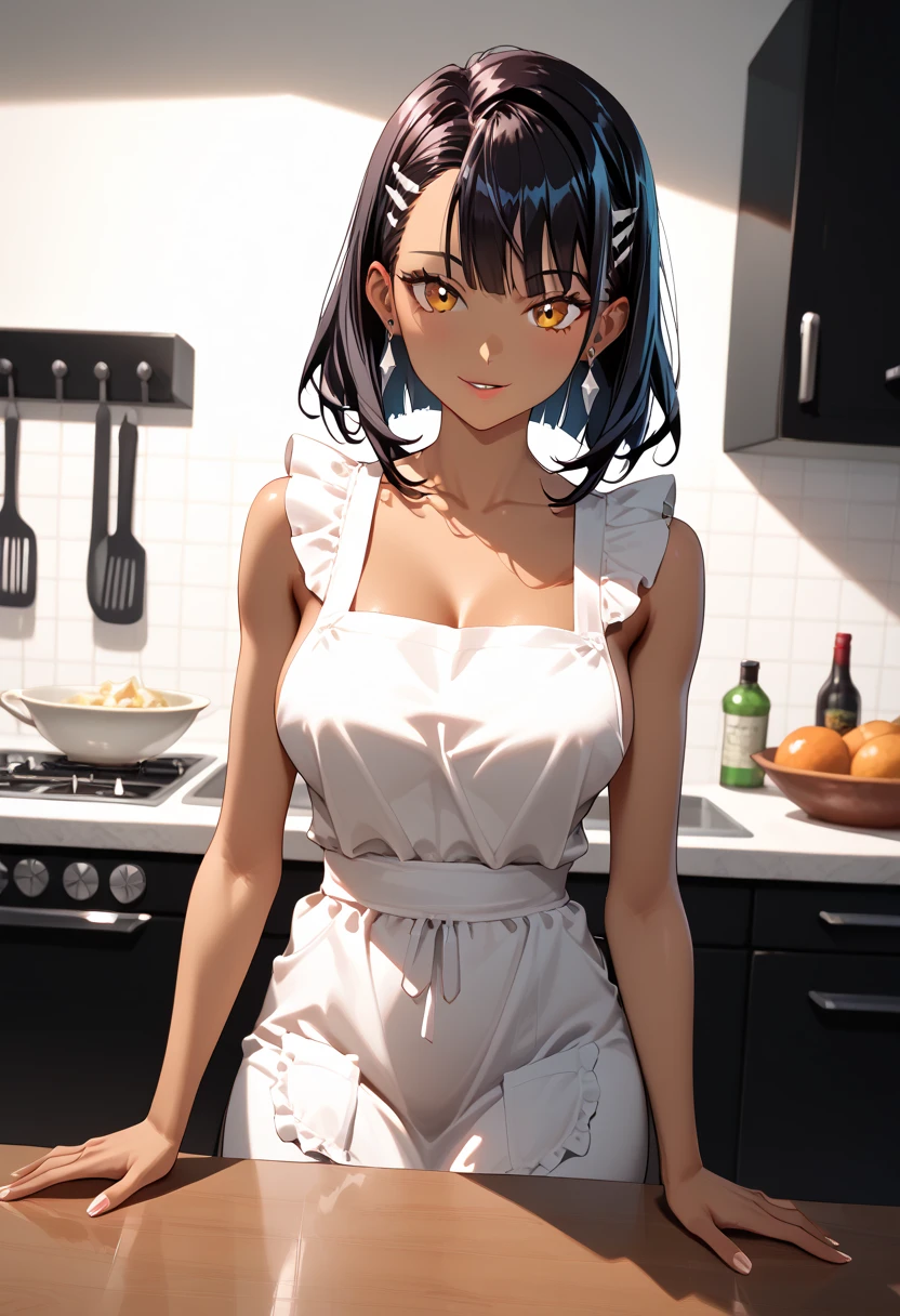 (masterpiece:1.5),(best quality:1.5),(high resolution:1.5),(8k:1.5),(perfect face:1.5),(beautiful detailed eyes:1.5),(Cowboy Shot:1.5) ,(extremely detailed face:1.5),(perfect lighting:1.5),(extremely detailed CG:1.5), (perfect hands:1.5),(perfect anatomy:1.5),,(perfect body:1.5),(perfect hands:1.5),(perfect fingers:1.5),(full body:1.5),(fighter:1.5),(1woman:1.3),(megami magazine:1.25),pale skin,(large breasts:1.2)(large ass:1.2)sarasvati,(black long hair:1.2),(red eyes:1.2), ,(white naked apron:1.2),looking at viewer,(sexy look pose:1.5),(cameltoe:1.2),,(clothed:1.3),(:1.2),(wet:1.1),(sweat:1.2),room
