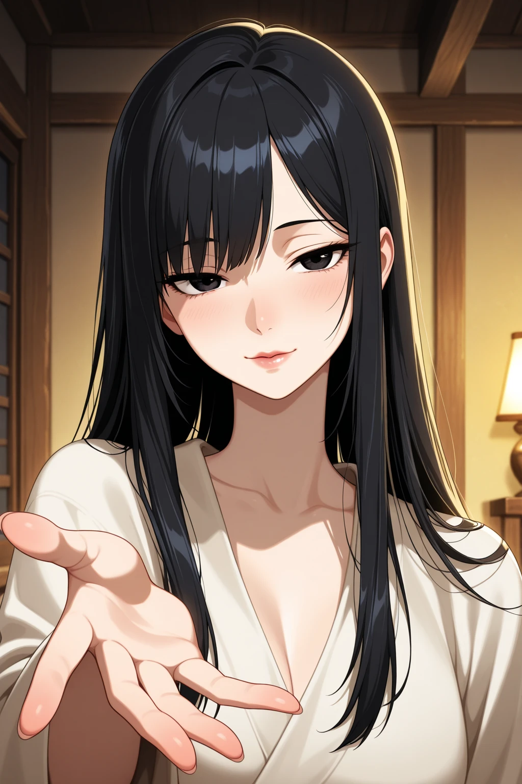 (((masterpiece))), (((best quality))), ((ultra-detailed)), (highly detailed CG illustration), Boa Hancock, , (masterpiece:1.5), Detailed Photo, Smiling, Sexy, (Best Quality: 1.4), (1girl), Beautiful Face, (Black Hair, long Hair: 1.3), Beautiful Hairstyle, beautiful detail eyes, (realistic skin), beautiful skin, absurd, attractive, ultra high resolution, high definition, (sexually aroused:1.5), Pinkish white skin, cool white light, sexy pose, Beautiful , white background, pink soft white light, Wear a white dress