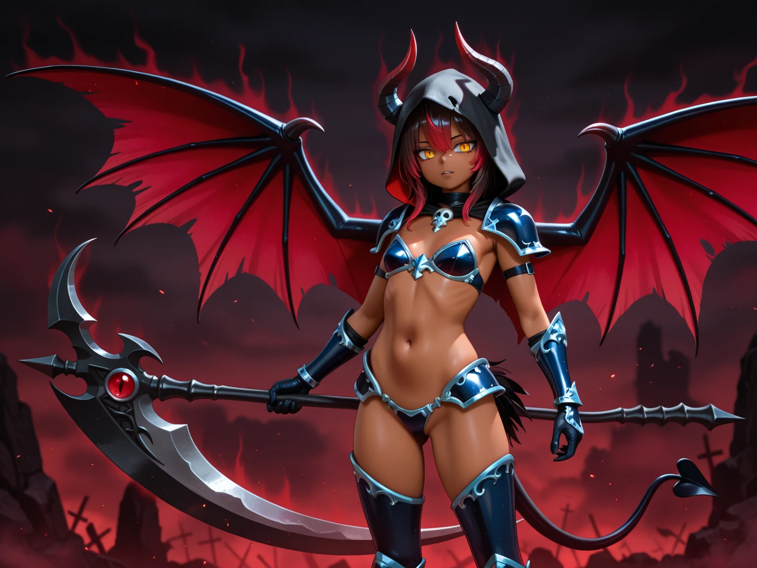 (((obra maestra))), excelente calidad, muy detallado, beautiful succubus woman, dominante, enfoque en la cara seductora, ojos hechizantes,(negro pelo:1.2+rojo pelo:1.1+blanco pelo:1.1+otro color),(luz suave:1.3+sombras profundas:1.3), fondo extenso y misterioso,Witch hunting outfit, retrato de primer plano.