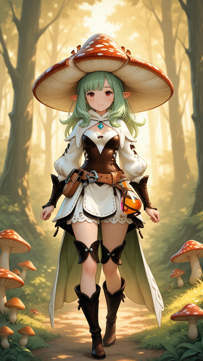 Garota elfa,Elf female ,(limo), Cabelo Slime Penteado com coque duplo, Orange Pumpkin, Vestindo armadura de guerra branco com cinto de arma, orelhas pontudas,busto grande,elfa guerreira na floresta,no campo de batalha,olhar.Serious and arrogant,Obra de arte, melhor qualidade