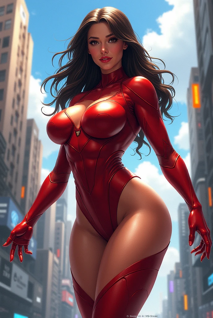 Two girls. Masterpiece. Two busty babes. Gloomy city, night, dim lights, under pouring rain, soaking wet. On skyscrapers roof tops, two hugely busty babes are undressing in front of each other, exposing their huge breasts and nipples. First, Supergirl in her signature blue and red outfit, with logo on chest and a red cape. Second, Power Girl in her signature white outfit with a cutout on the chest, red cape attached on left side of outfit. Two girls together. Girl power. Girl passionate love. HD. High quality.