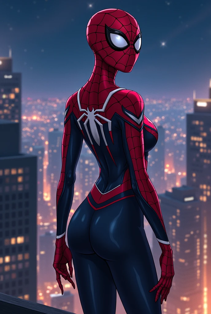 (((HUGE ASS))) Vanessa Kirby in spiderman suit, skinny, slim thick, small waist, (front PERSPECTIVE), 8k