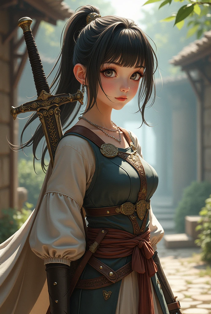 Archer、Fantasy、girl、mini skirt、hunter、Bow and Arrow、Huge Weapons、Battle Axe、Panties、Dragon Quest、Monk、Martial Artist、6 years old