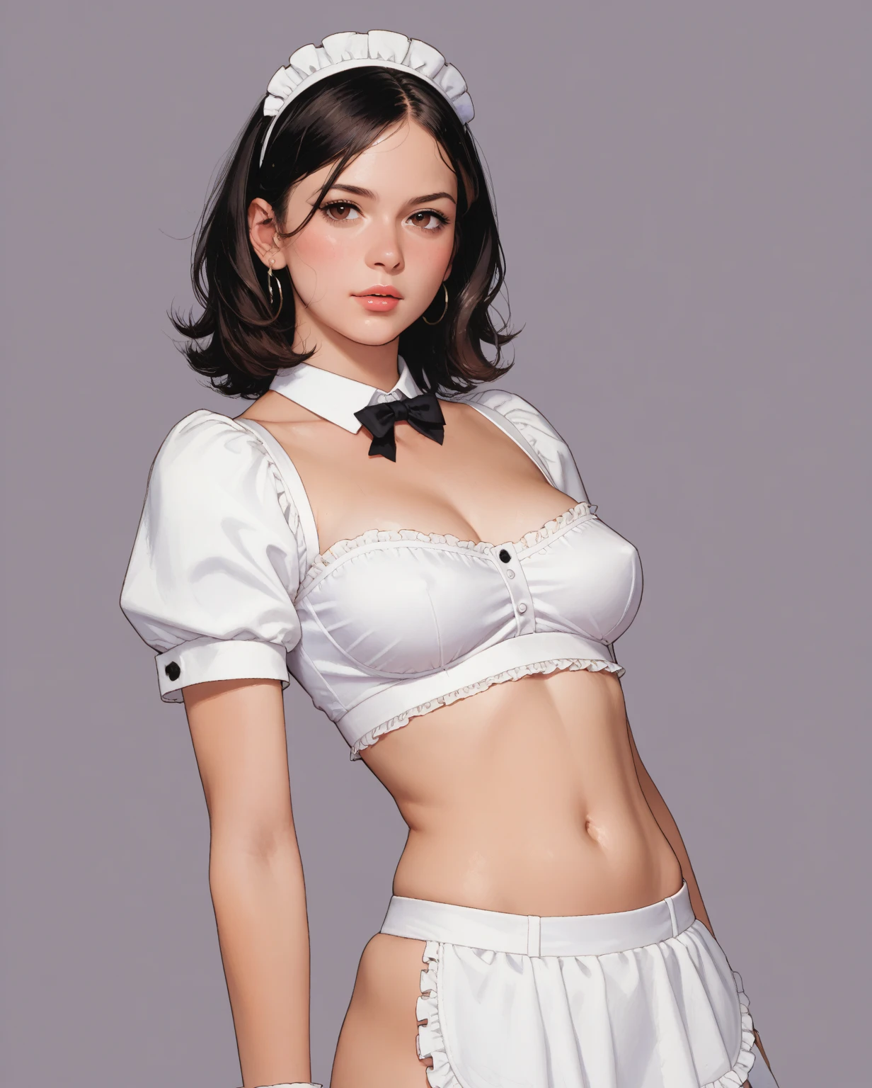 ((masterpiece)),(((Highest quality))),, 14-year-old girl, Cute type, (Very slim:1.4), (Very small ass:1.4), Realistic buttocks, Big Breasts, Short Bob, Thin thighs, Long legs, It's not a big deal, ((Dress and stockings, Gorgeous maid, Maid clothes,Hair Ribbon)), ((Browsing Caution:1.0))、No underwear、Erect nipples、(cum in Pussy:1.5)