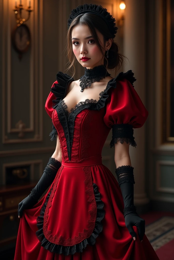 (best quality, 4k ,8k, highres, masterpiece:1.2), ultra-detailed, (realistic, photorealistic, photo-realistic:1.37), sexy stylish Swedish model, (big smile), peaches fruits, gyaru, lip-gloss, eyeliner, vivid eyeshadow, full body Esbian, (((sheer long sleeved  red latex  ball gown（neon red)))), colorful highlights, colorful flowing hair, sweet and sexy, seductive look ,conceptual art, High quality, Realistic, extremely detailed CG unified 8k wallpaper, highly detailed, High-definition raw color photos, professional photography, Realistic portrait, Cinematic Light, ultra details, (((Bokeh))), depth of fields, illumination, ultra detailed neon street background,big Breasts, keira knightly,very tiny laced waist,hourglass slim figure, 