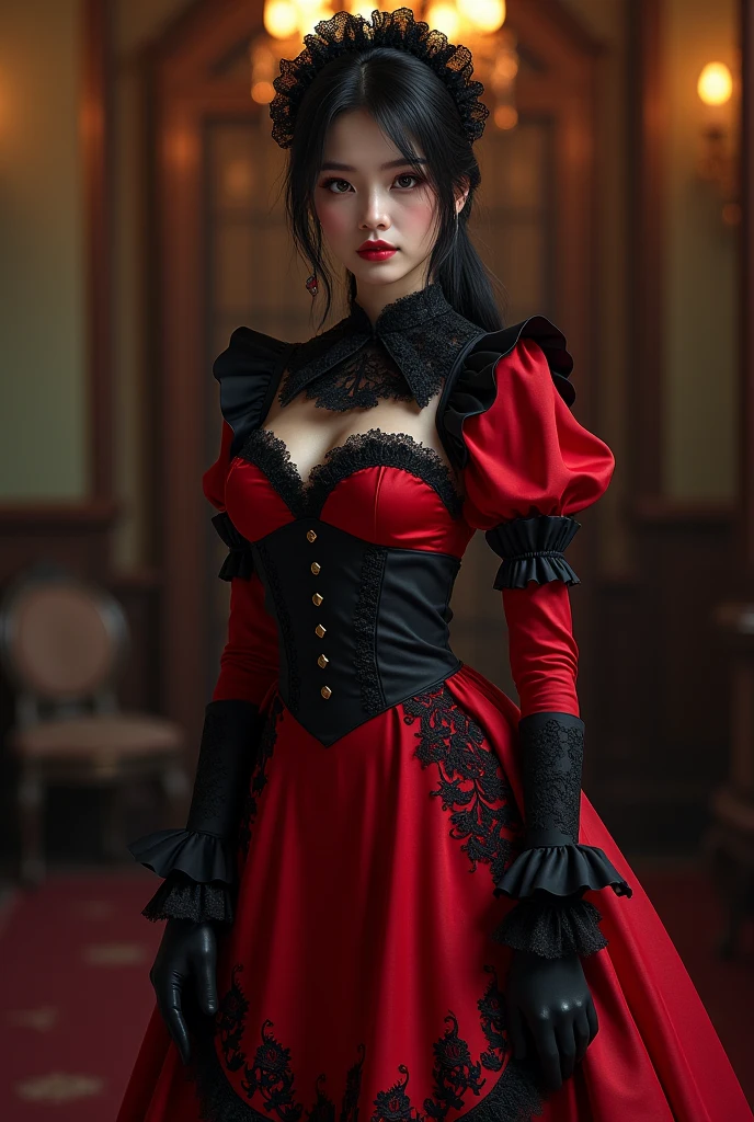(best quality, 4k ,8k, highres, masterpiece:1.2), ultra-detailed, (realistic, photorealistic, photo-realistic:1.37), sexy stylish Swedish model, (big smile), peaches fruits, gyaru, lip-gloss, eyeliner, vivid eyeshadow, full body Esbian, (((sheer long sleeved  red latex  ball gown（neon red)))), colorful highlights, colorful flowing hair, sweet and sexy, seductive look ,conceptual art, High quality, Realistic, extremely detailed CG unified 8k wallpaper, highly detailed, High-definition raw color photos, professional photography, Realistic portrait, Cinematic Light, ultra details, (((Bokeh))), depth of fields, illumination, ultra detailed neon street background,big Breasts, keira knightly,very tiny laced waist,hourglass slim figure, 