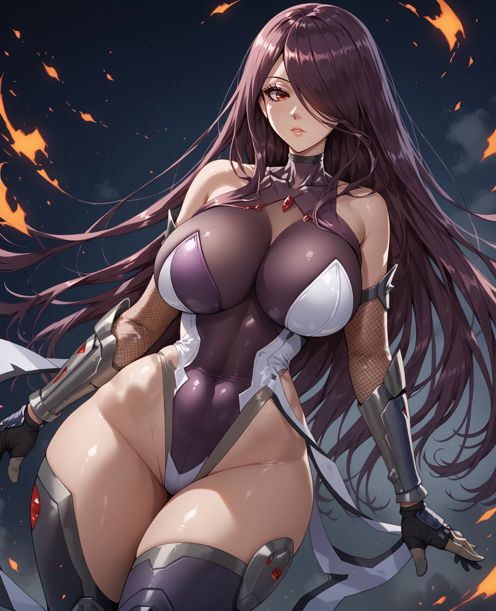 UHD,textured skin, high details, anatomically correct,SOLO,(1 Female,short hair,perfect body,huge oppai),(Wearing A see-though Nun's robe:1.9)(loose type),(Wearing black long silk stocking:1.7),(Spreading legs:1.9)(Legs lift),(Lying on the Lux bed:1.7),(The royal classic room:1.7),(hands behind her head:1.9),(sweating skin:1.7),(full blush:1.4)