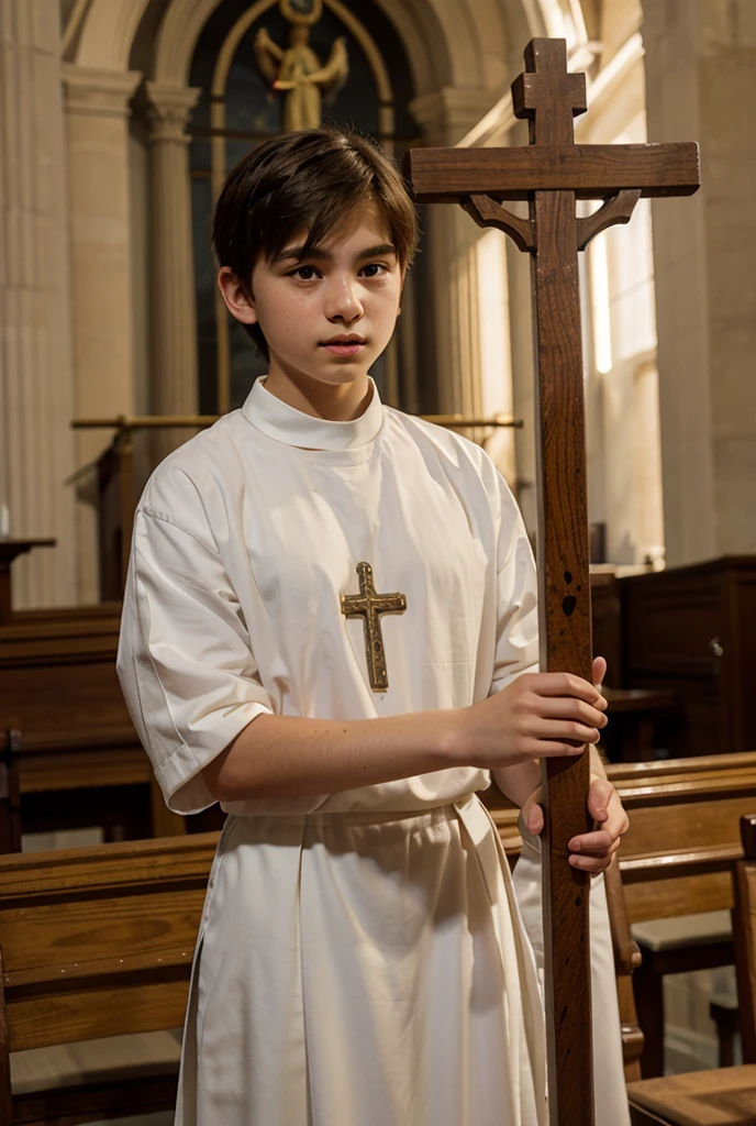 altar server cute face red and white costum