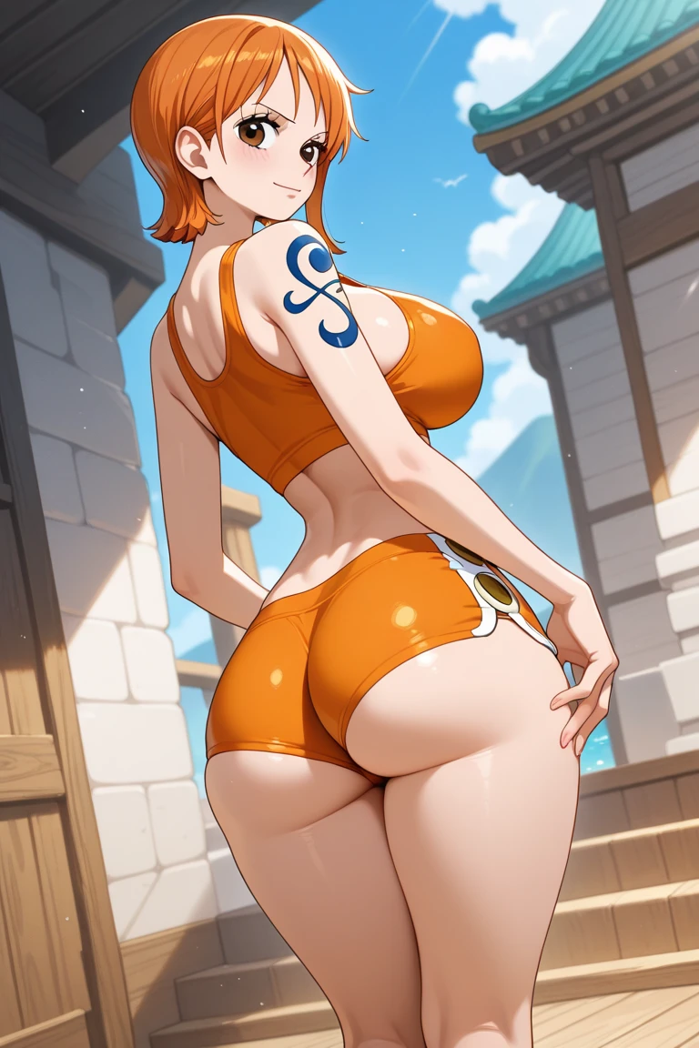 nami unique piece showing her ass in a pirate outfit