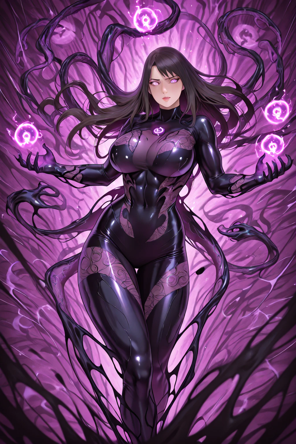 proportional eyes,photorealistic, hyper realistic, extremely detailed, hyper detailed, soft lighting, detailed background, extreme detail background, sharp details, (full body), (<lora:starcraft 2 queen of blades:1>), purple skin