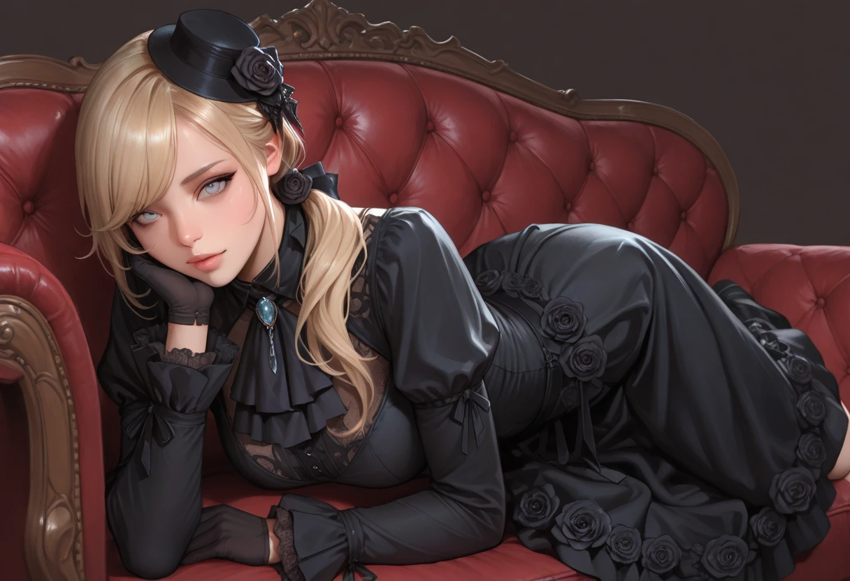 Create a series of illustrations depicting my character in different positions and angles.  Explore your personality and skills in each pose.[black:stempunk0.65] theme, master piece, a girl's master piece, detailed visual art, blue eyes, light blonde hair, long hair, collar bone, royal princess, elegant, beautiful quinceanera corset, corset piercing, layered skirt detailed, [ruffles detailed: 0.1], [ruffled dress: 0.1], embroidered, [princess dress details: 0.1], off-the-shoulder, large breasts: 1.3, open crotch, thigh seam, garter belt, crotch, [ NSFW|  Uncensored], (Backstory: 1.1), full body