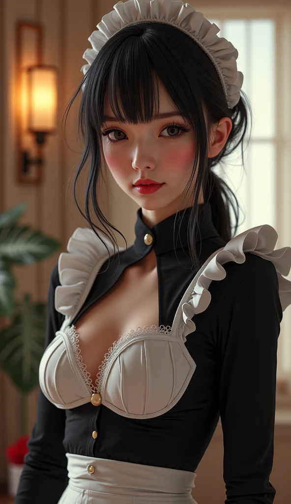 a human version of Minnie Mouse, totally realistic, always repeating the same face, always repeating the same appearance, always repeating the same proportions, always repeating the same outfit, ((alone)), full body, very detailed face, very detailed eyes , very detailed irises, looking at the camera, very hot