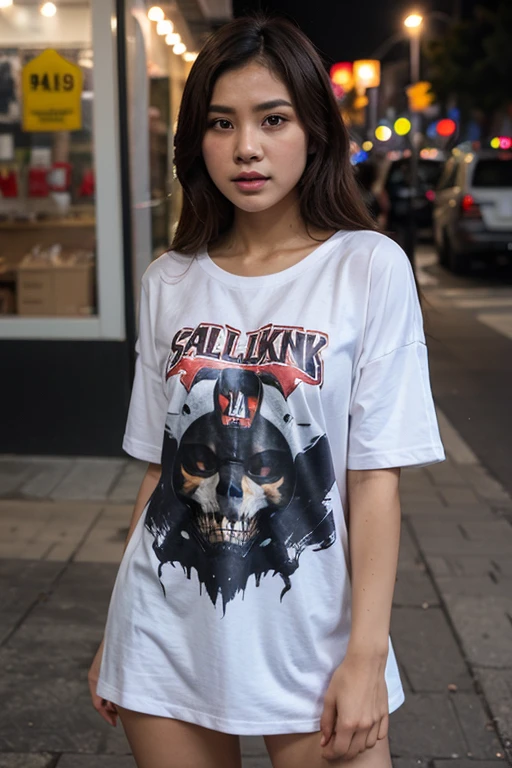 ultra-detigned,high quality, best quality, masterpiece, (masterpiece, detailed:1.2),high resolution, highly detailed, finely detailed, sharp focus, clean lines, crisp details
masterpiece_portrait, high quality,Punk Aesthetic, Rebellious Attitude, Punk Fashion Details,(full body:1.5),Edgy Accessories, beyblade:v-force, queen /(beyblade/), (1girl:1.5),white-skinned female,fair skin,black hair, short hair, flipped hair,solo, mole under eye,brown eyes, midium breasts,fliped back hair,(punk clothing:1.1),(punk fashion),(torn clothes:1.1),(Loose clothing shirt:1.4),(tucked out tops:1.5),(untucked shirt:1.4),(tuck out),(Tops are shirt only:1.4),(White oversized long sleeve torn designed shirt with red anarchy symbol on the front:1.4),(torn shirt:1.4),(long sleeve:1.5),(sleeves past fingers:1.2),(off-shoulder shirt:1.2),(hip Length:1.5),(brown newsboy cap:1.2),(red black two-tone checked pattern bondage pants:1.3), black army boots,evil smile,