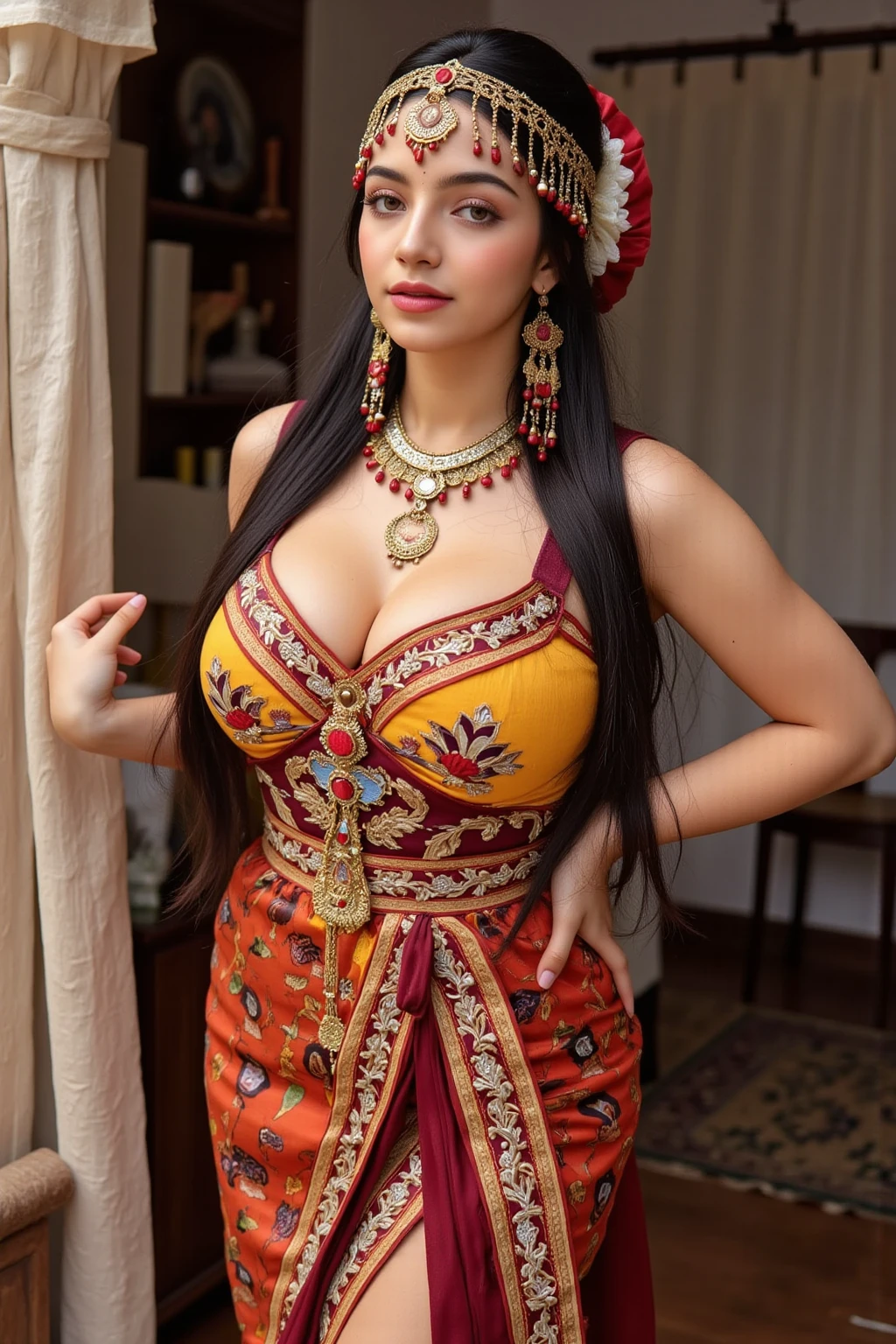 (Russian girl:1.4), (curvy body:1.2)