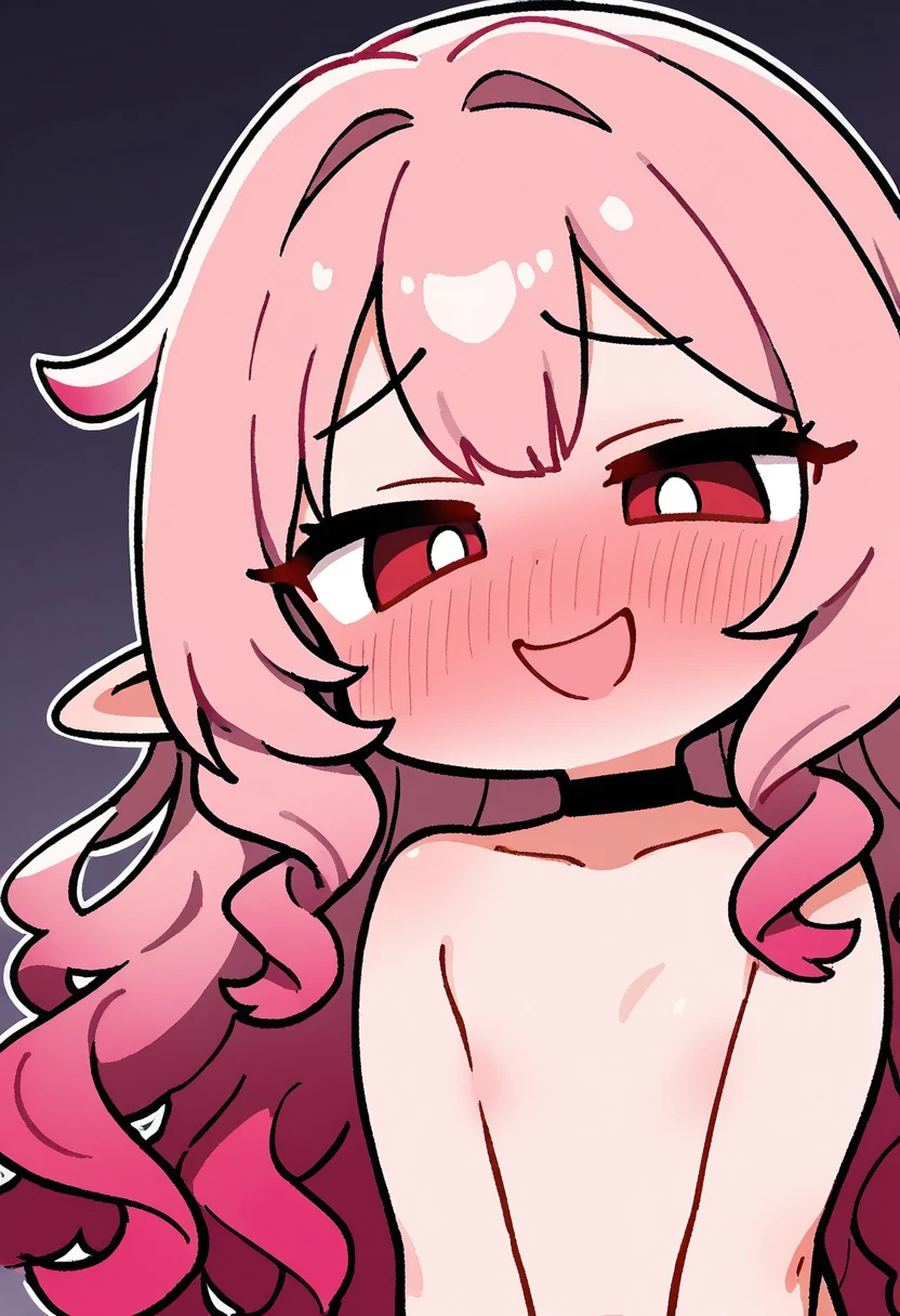 masterpiece, Highest quality, 8k, ((NSFW, Titty fuck, 1boy, Realistic black penis, cum shot)), Detailed pixel art, Vivid, Sheep, woman, 若いwoman, smile, cute, Directed at an angle, Open your mouth, Fluffy hair, Long Hair, Hair like sheep's hair, Pink Hair, eyebrow, 太いeyebrow
