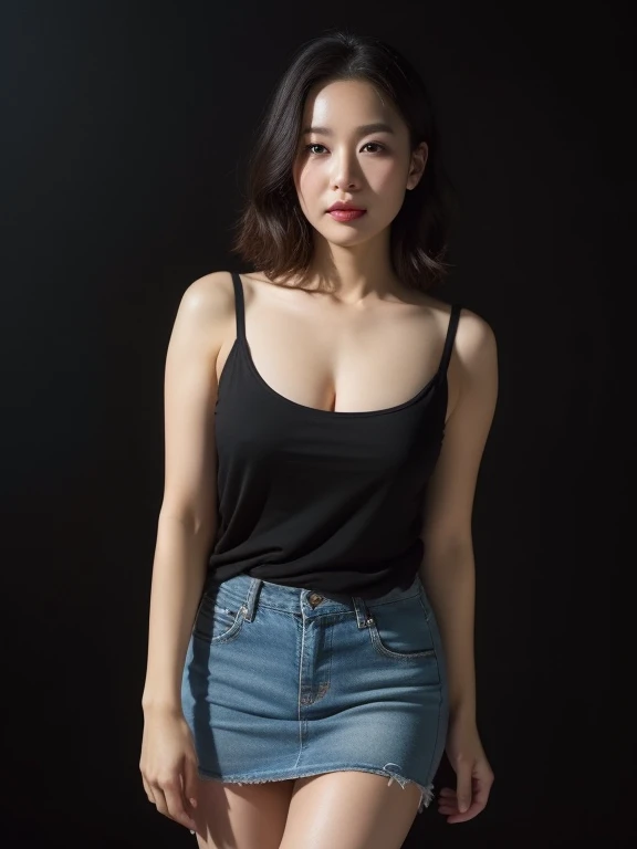 Full face portrait photo of 25 year old European girl, RAW, beautiful woman, semi-open strawberry lip, dimples, wistful expression, (brown hair with extra long wavy), ((detailed face)), ((detailed facial features)), (fine detailed skin), pale skin, (off-the-shoulder crop top dress), cyberpunk megacity environment, ( Cool colors), wet, damp, reflective, (masterpiece) (perfect proportions) (realistic photos) (highest quality) (detail) shot with Canon EOS R5, 50mm lens, f/2.8, HDR, (8k) (wallpaper) (cinematic lighting) (dramatic lighting) (sharp focus) (complex), RAW photos, RAW photos, gigachad photos, camera poses, black jeans, Back Arm, 8K UHD, DSLR, High Quality, Grain Film, Fujifilm XT3, Film Stock Photo 4 Kodak Portra 400 Camera F1.6 Lens Rich colors Ultra-realistic textures Dramatic lighting Unreal Engine Art Station Trends Cinestill 800 tungsten, toughboy style, ultra focus face, short messy hair, Muscles, bursting veins, beads