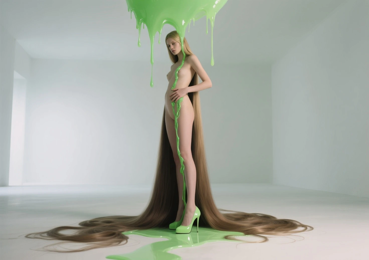'billie eilish'back shot,wet skin, naked