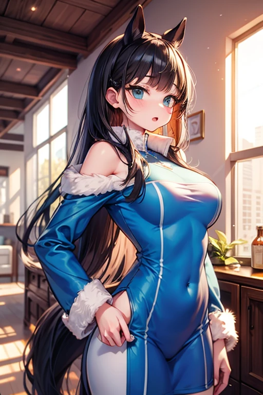 Super big breasts、The best smile、High leg striped bikini、Blue and white horizontal striped bikini、striped knee high socks、Striped Long Gloves、Ultra glossy、sneakers、Detailed picture、girl、25-year-old woman、Dynamic and lively pose、Crotch line、Erect nipples
