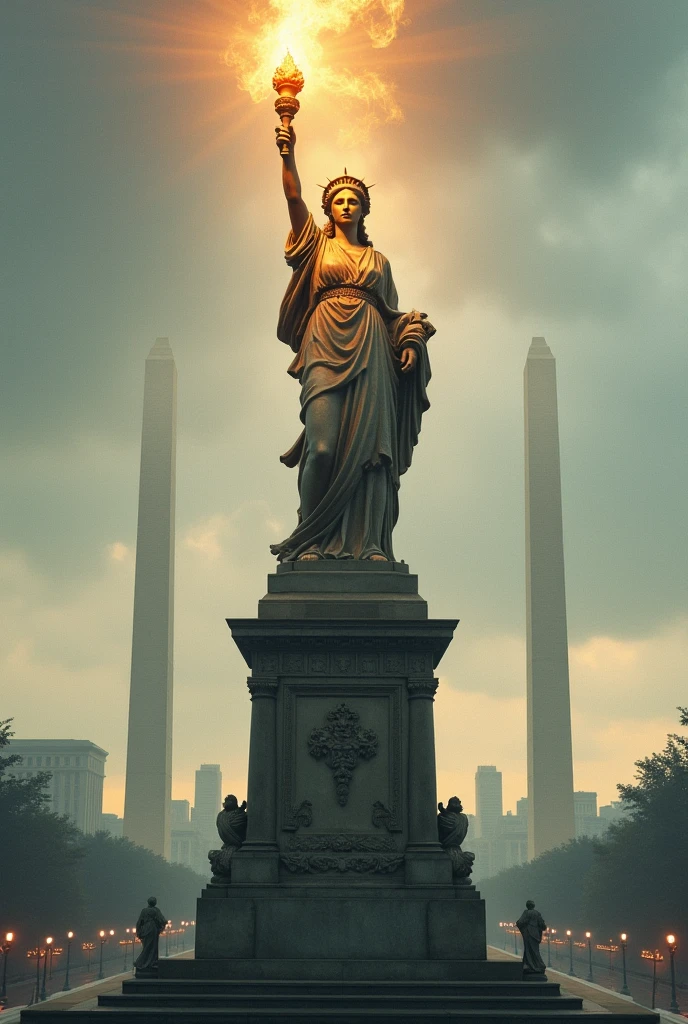 A flag with the shadow of the goddess Athena and the words 1° LINK A 