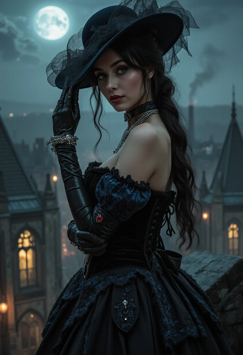 NSFW,Best possible quality, high resolution 8k,under the moonlight,night city,night street,most Beautiful woman with a dress and hat ,cat pose,squatting on all four,all four on ground, tanned skin, fine hat, elegant,fantasy Victorian art, Victorian inspired science fiction, steampunk fantasy style, steampunk fantasy, Miss Aniela, Victorian lady, Victorian city, Victorian style costume, intricate Victorian dress, Victorian inspired clothing, League holder, fine art fashion photography, steampunk fiction, steampunk aesthetic, fantasy genre portrait, fine art fashion magazine style,BREAK,only underwear ,white underwear, BREAK, FROM BEHIND, FROM BELLOW