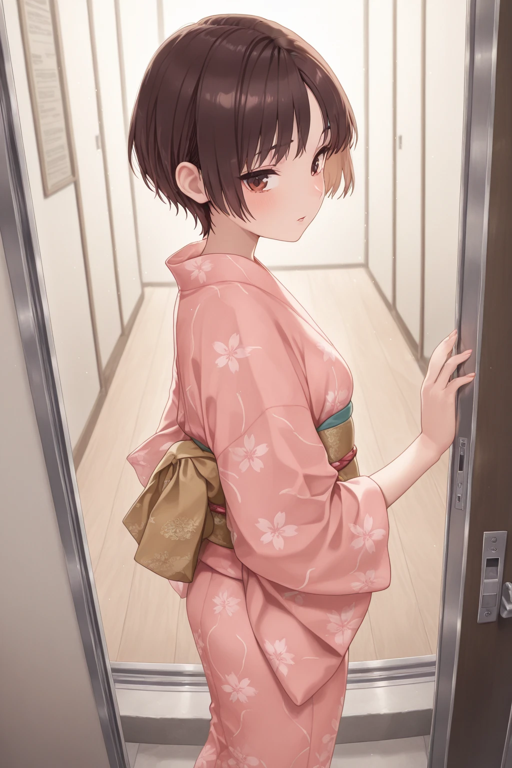 (ultra-detailed, best quality, anatomically perfect body), (full body), (small breast:1.3), shiny skin, (Various girls), girls from 15 to 25 years old, bladder full tank, (have to pee:1.1), (urge to pee:1.3), (only one person peeing self:1.1), Pee flowing in the thighs, (very desperate to pee:1.2), (going to the restroom entrance), (waiting for restroom with line of girls in queue), standing, (Each one has a different long kimono dress, long skirt:1.4), (Each one has a different boots:1.1), (Each one has a different hair), (knees together and feet apart:1.3), (Rub each other's thighs:1.3), (leaning forward:1.1), one hand between legs, (skirt lift:1.2), (holding the crotch:1.5), (stroking own abdomen:0.9), (stroking one's own thighs:1.5), (blush:1.4), (embarrassment1.5), (impatience:1.8), (flustered:1.4), (fidgeting around:1.2), (flowing sweat), (erotic body twist:1.4), (panting:1.4), (breathless:1.3), closed eye, parted lips, (ecstasy), (refreshing:1.2), looking away, (crisis:1.2), (panties:0.3), (foot stomp:0.8),